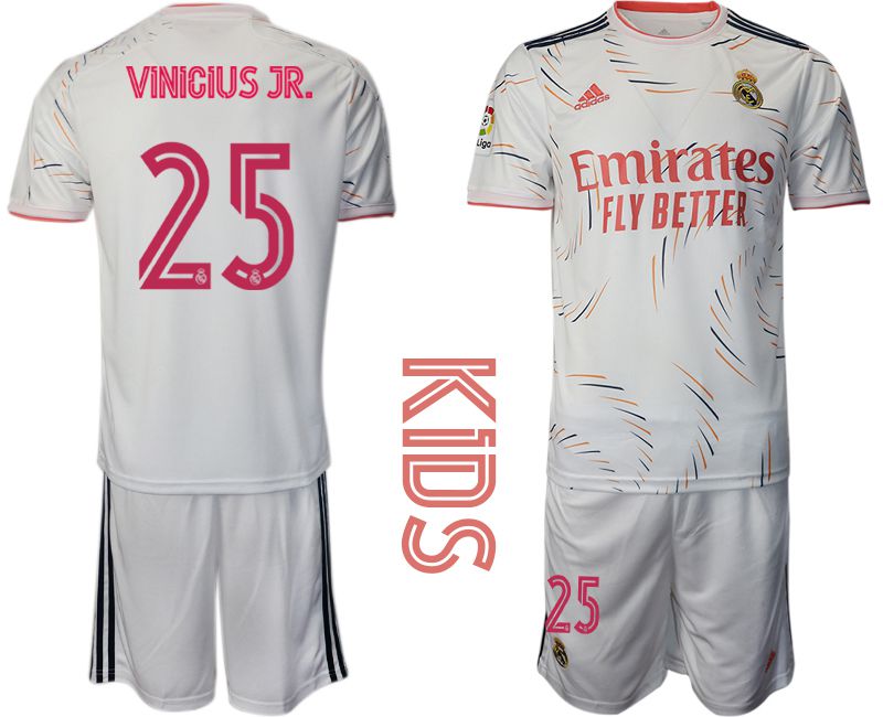 Youth 2021-2022 Club Real Madrid home white #25 Adidas Soccer Jersey